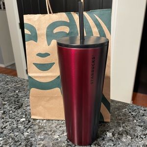 NEW Rare Starbucks Limited Edition Red Blue Ombré Reusable Venti Cold Tumbler